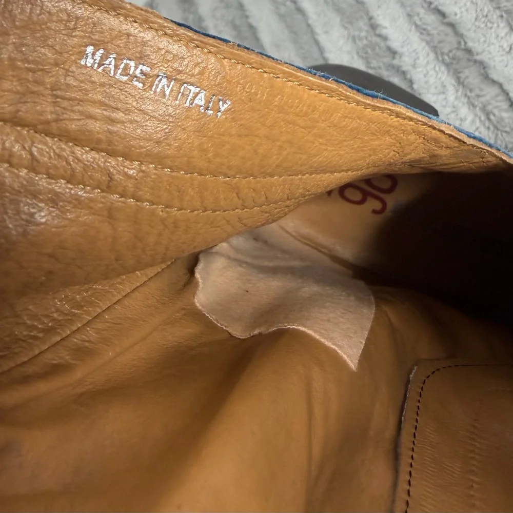 A.S.98 - B52213 - OCEANIC Blue Zipper Boots Italian Leather size 41 (9.5-10) - Picture 9 of 13